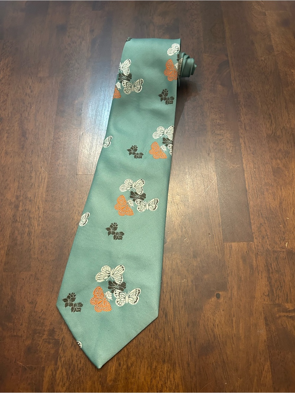 Men's Teal Butterfly Pattern Tie - Teal
